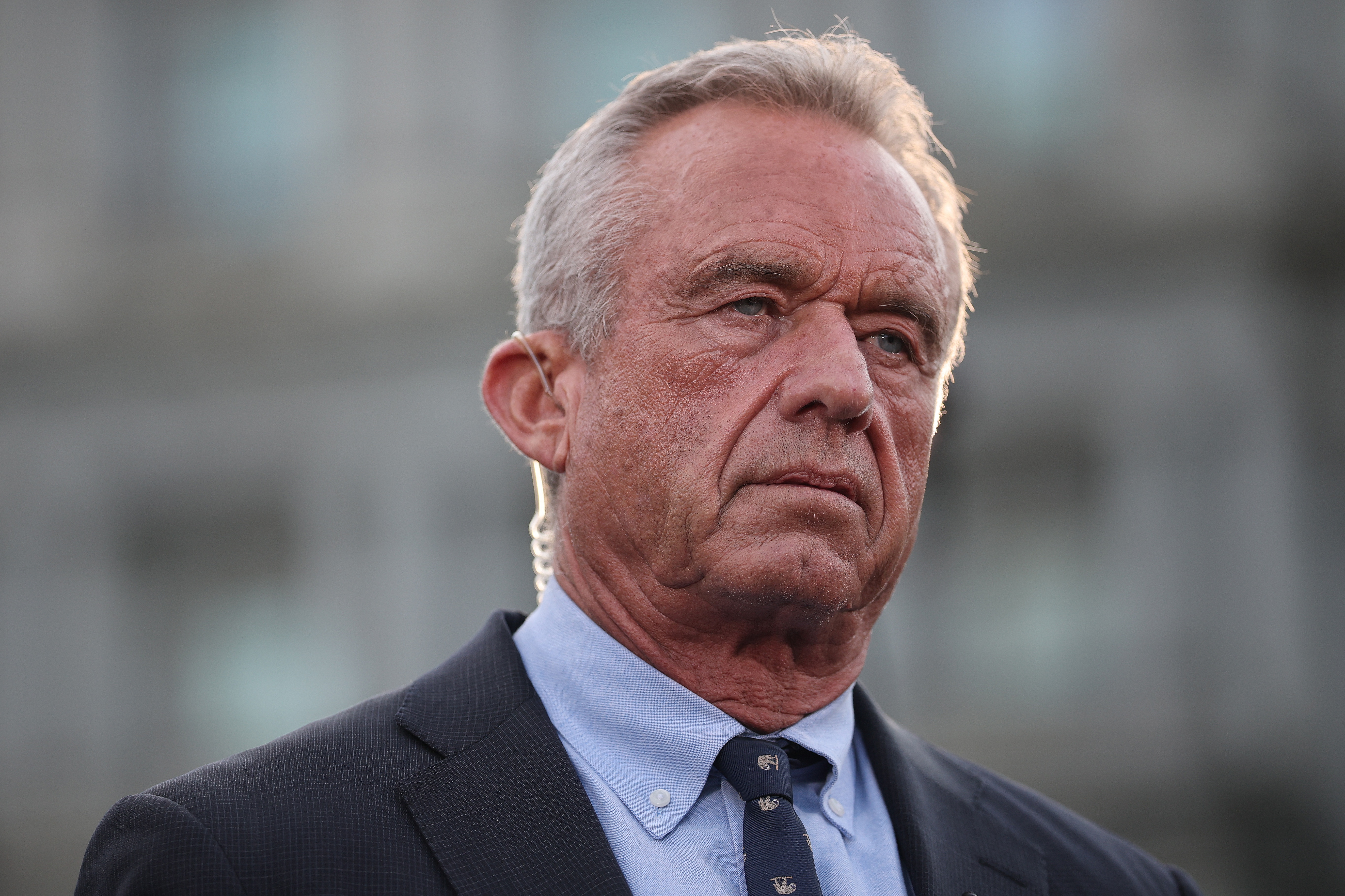 Health Secretary Robert F. Kennedy Jr. outside the White House on Sept. 9. A new poll finds a deep partisan divide with Republicans trusting Kennedy as much as their own doctor, but he is unpopular among Democrats and independents.